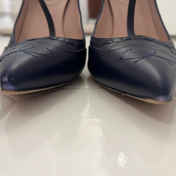 SJP Sarah Jessica Parker Blythe Navy Heel 38 1/2 (38.5) size 8 - Picture 4 of 15